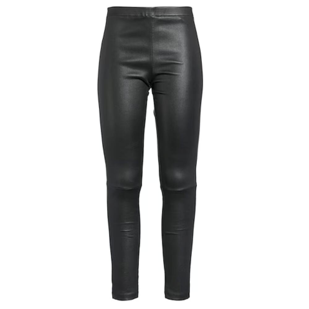 Theory Lambskin Leather Black Bristol Pants Ankle Zip size 8 Med Baddie Designer